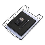 Wire Metal Letter Tray, 1 Section, Letter Size Files, 10" x 14.13" x 3", Black