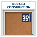 Enclosed Indoor Cork Bulletin Board with One Hinged Door, 24 x 36, Tan Surface, Silver Aluminum Frame