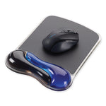 Duo Gel Wave Mouse Pad with Wrist Rest, 9.37 x 13, Blue