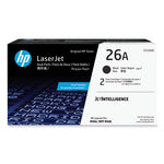 HP 26A, (CF226A) 2-Pack Black Original LaserJet Toner Cartridge