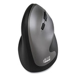 iMouse A20 Antimicrobial Vertical Wireless Mouse, 2.4 GHz Frequency/33 ft Wireless Range, Right Hand Use, Black/Granite