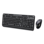 WKB-1320CB Antimicrobial Wireless Desktop Keyboard and Mouse, 2.4 GHz Frequency/30 ft Wireless Range, Black