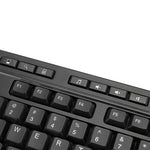 WKB-1320CB Antimicrobial Wireless Desktop Keyboard and Mouse, 2.4 GHz Frequency/30 ft Wireless Range, Black