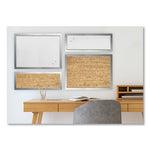 Positive Flow Metallic Silver Message Board Sets, (2) Bulletin, (2) Magnetic Dry Erase, Assorted Sizes, Silver Frames