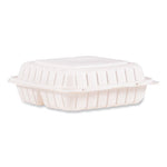 Hinged Lid Containers, 3-Compartment, 9 x 8.75 x 3, White, Plastic, 150/Carton