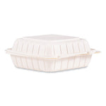 Hinged Lid Containers, Single Compartment, 8.25 x 8 x 3, White, Plastic, 150/Carton