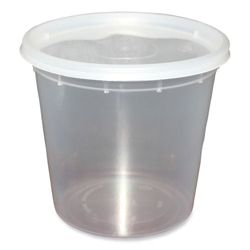 Plastic Deli Container with Lid, 24 oz, Clear, Plastic, 240/Carton