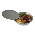 Round Aluminum To-Go Container Lids, Flat Lid, 7", Silver, Paper, 500/Carton