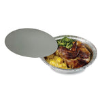 Round Aluminum To-Go Containers with Lid, 24 oz, 7" Diameter x 1.47"h, Silver 200/Carton