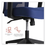 Mesh Back Fabric Task Chair, Supports Up to 275 lb, 17.32" to 21.1" Seat Height, Navy Seat, Navy Back