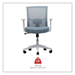 Mesh Back Fabric Task Chair, Supports Up to 275 lb, 17.32" to 21.1" Seat Height, Seafoam Blue Seat/Back