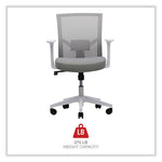 Mesh Back Fabric Task Chair, Supports Up to 275 lb, 17.32" to 21.1" Seat Height, Gray Seat, Gray Back