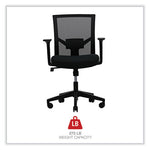 Mesh Back Fabric Task Chair, Supports Up to 275 lb, 17.32" to 21.1" Seat Height, Black Seat, Black Back