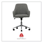 Mid-Century Task Chair, Supports Up to 275 lb, 18.9" to 22.24" Seat Height, Gray Seat, Gray Back