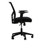 Mesh Back Fabric Task Chair, Supports Up to 275 lb, 17.32" to 21.1" Seat Height, Black Seat, Black Back