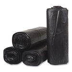 Recycled Low-Density Commercial Can Liners, Coreless Interleaved Roll, 60 gal, 1.5 mil, 38" x 58", Black, 20/Roll, 5 Rolls/CT