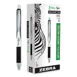 Z-Grip Flight Ballpoint Pen, Retractable, Bold 1.2 mm, Black Ink, Black/Gray/White Barrel, 12/Pack