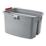 Double Utility Pail, 17 qt, Plastic, Gray