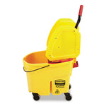 WaveBrake 2.0 Bucket/Wringer Combos, Down-Press, 35 qt, Plastic, Yellow