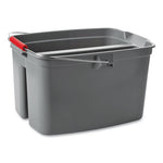 Double Utility Pail, 17 qt, Plastic, Gray