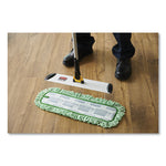 Dust Pad with Fringe, Microfiber, 18" Long, Green, 6/Carton