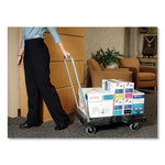 Triple Trolley Platform Truck with Angled-Loop Handle, 500 lb Capacity, 20.5 x 32.5 x 35, Black