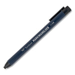 Wax-Based Marking Pencil, 4.4 mm, Black Wax, Navy Blue Barrel, 10/Box