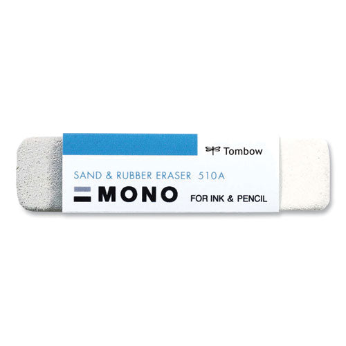 Sand and Rubber Eraser, For Pencil/Ink Marks, Rectangular Block, Medium, White