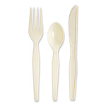 Heavyweight Polystyrene Cutlery, Fork/Knife/Spoon, Champagne, 250/Carton