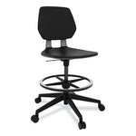 Commute Extended Height Task Chair, Supports Up to 275 lb, 22.25" to 32.25" Seat Height, Black Seat, Black Back, Black Base