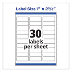 Vibrant Inkjet Color-Print Labels w/ Sure Feed, 1 x 2.63, Matte White, 600/PK