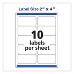 Vibrant Inkjet Color-Print Labels w/ Sure Feed, 2 x 4, Matte White, 200/PK