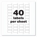 PermaTrack Tamper-Evident Asset Tag Labels, Laser Printers, 0.75 x 1.5, White, 40/Sheet, 8 Sheets/Pack