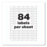 PermaTrack Destructible Asset Tag Labels, Laser Printers, 0.5 x 1, White, 84/Sheet, 8 Sheets/Pack