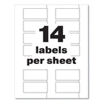 PermaTrack Tamper-Evident Asset Tag Labels, Laser Printers, 1.25 x 2.75, White, 14/Sheet, 8 Sheets/Pack