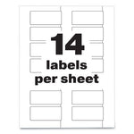 PermaTrack Destructible Asset Tag Labels, Laser Printers, 1.25 x 2.75, White, 14/Sheet, 8 Sheets/Pack