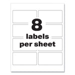 PermaTrack Tamper-Evident Asset Tag Labels, Laser Printers, 2 x 3.75, White, 8/Sheet, 8 Sheets/Pack