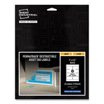 PermaTrack Destructible Asset Tag Labels, Laser Printers, 2 x 3.75, White, 8/Sheet, 8 Sheets/Pack