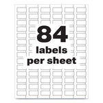 PermaTrack Durable White Asset Tag Labels, Laser Printers, 0.5 x 1, White, 84/Sheet, 8 Sheets/Pack