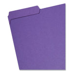 Interior File Folders, 1/3-Cut Tabs: Assorted, Letter Size, 0.75" Expansion, Purple, 100/Box