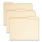 100% Recycled Reinforced Top Tab File Folders, 1/3-Cut Tabs: Assorted, Letter Size, 0.75" Expansion, Manila, 100/Box