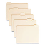 Manila File Folders, 1/5-Cut Tabs: Assorted, Letter Size, 0.75" Expansion, Manila, 100/Box