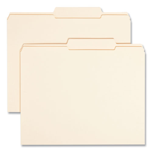 Reinforced Guide Height File Folders, 2/5-Cut Tabs: Right of Center Position, Letter Size, 0.75" Expansion, Manila, 100/Box