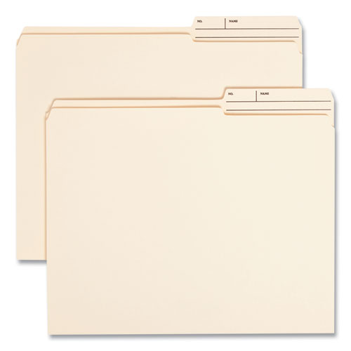 Reinforced Guide Height File Folders, 2/5-Cut Printed Tabs: Right Position, Letter Size, 0.75" Expansion, Manila, 100/Box