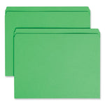 Reinforced Top Tab Colored File Folders, Straight Tabs, Letter Size, 0.75" Expansion, Green, 100/Box