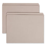 Reinforced Top Tab Colored File Folders, Straight Tabs, Letter Size, 0.75" Expansion, Gray, 100/Box