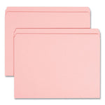 Reinforced Top Tab Colored File Folders, Straight Tabs, Letter Size, 0.75" Expansion, Pink, 100/Box