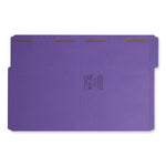 Top Tab Colored Fastener Folders, 0.75" Expansion, 2 Fasteners, Letter Size, Purple Exterior, 50/Box