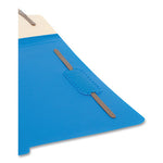 Six-Section Poly Classification Folders, 2" Expansion, 2 Dividers, 6 Fasteners, Letter Size, Blue Exterior, 10/Box