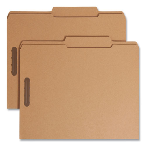 Top Tab Fastener Folders, Guide-Height 2/5-Cut Tabs, 0.75" Expansion, 2 Fasteners, Letter Size, 11-pt Kraft, 50/Box